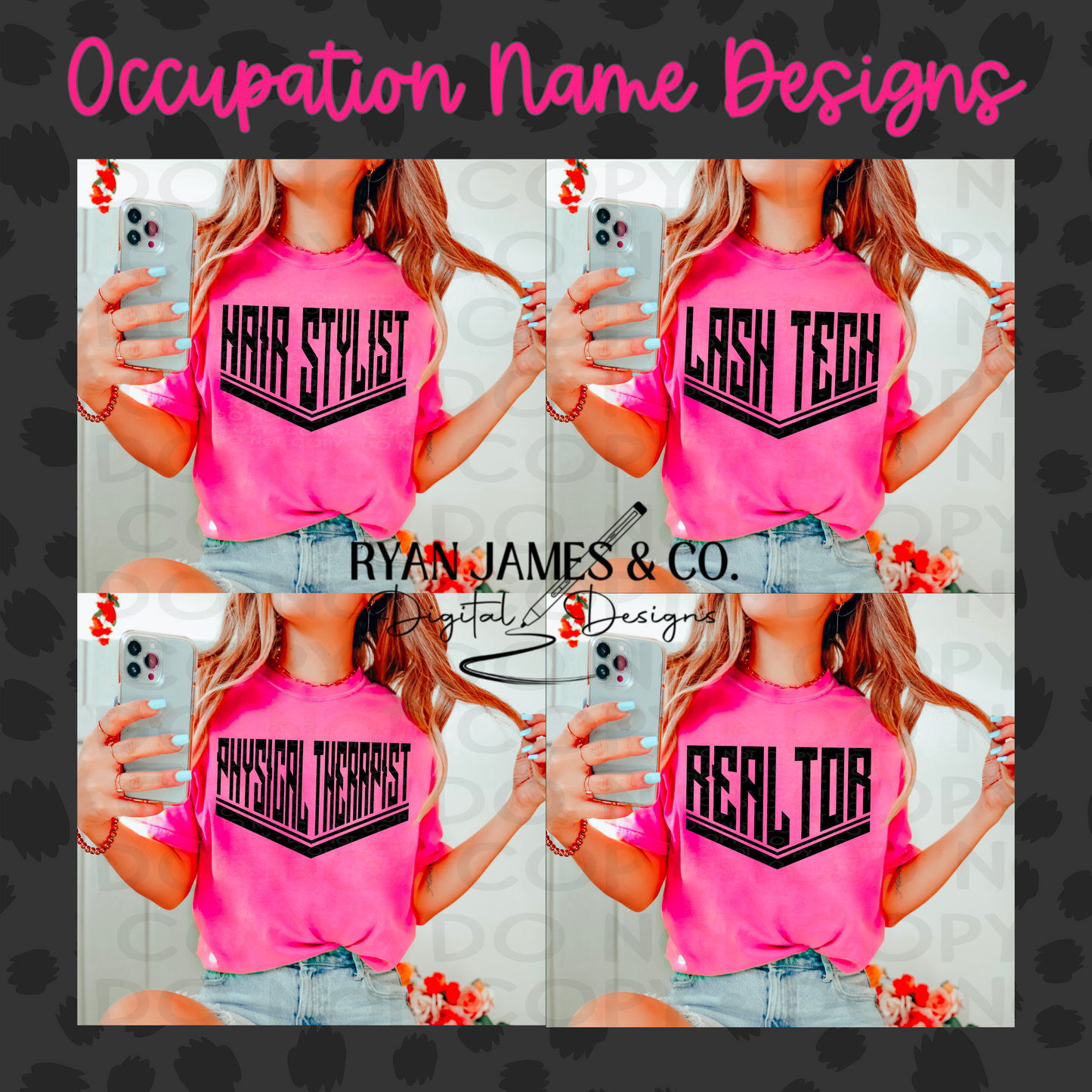 Individual Single Color Occupation Name Designs