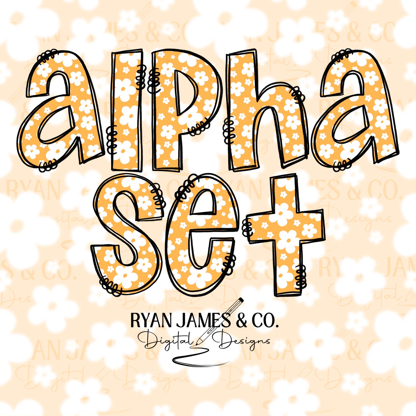 Yellow Floral Alpha Set
