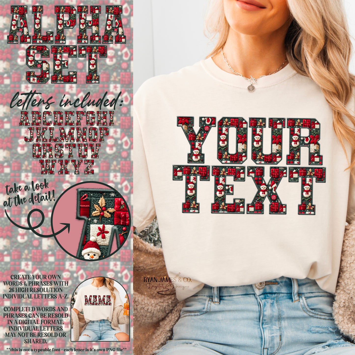 Snowman Patchwork Sweater Alpha Set
