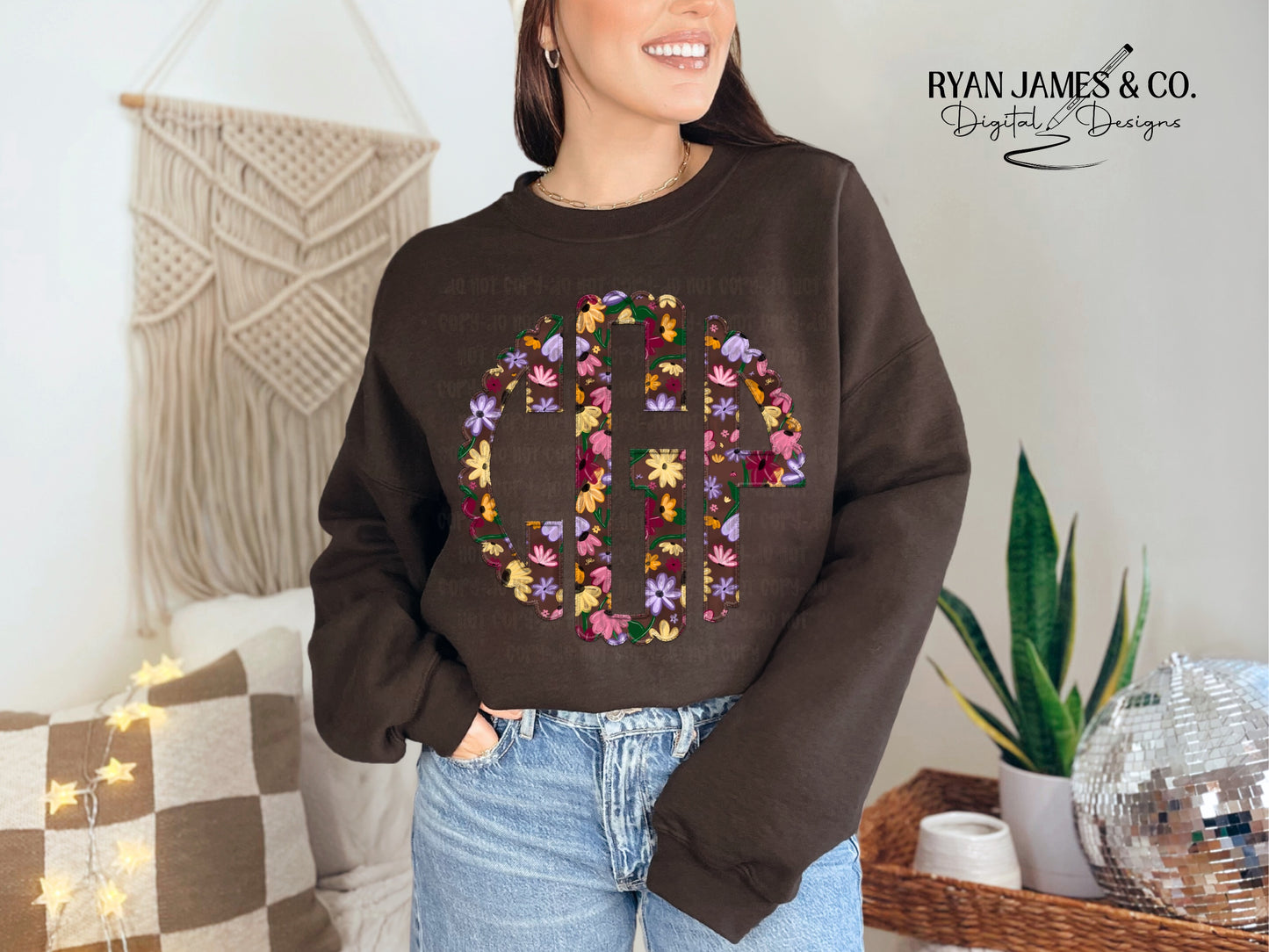 The Piano Faux Embroidery Monogram Set