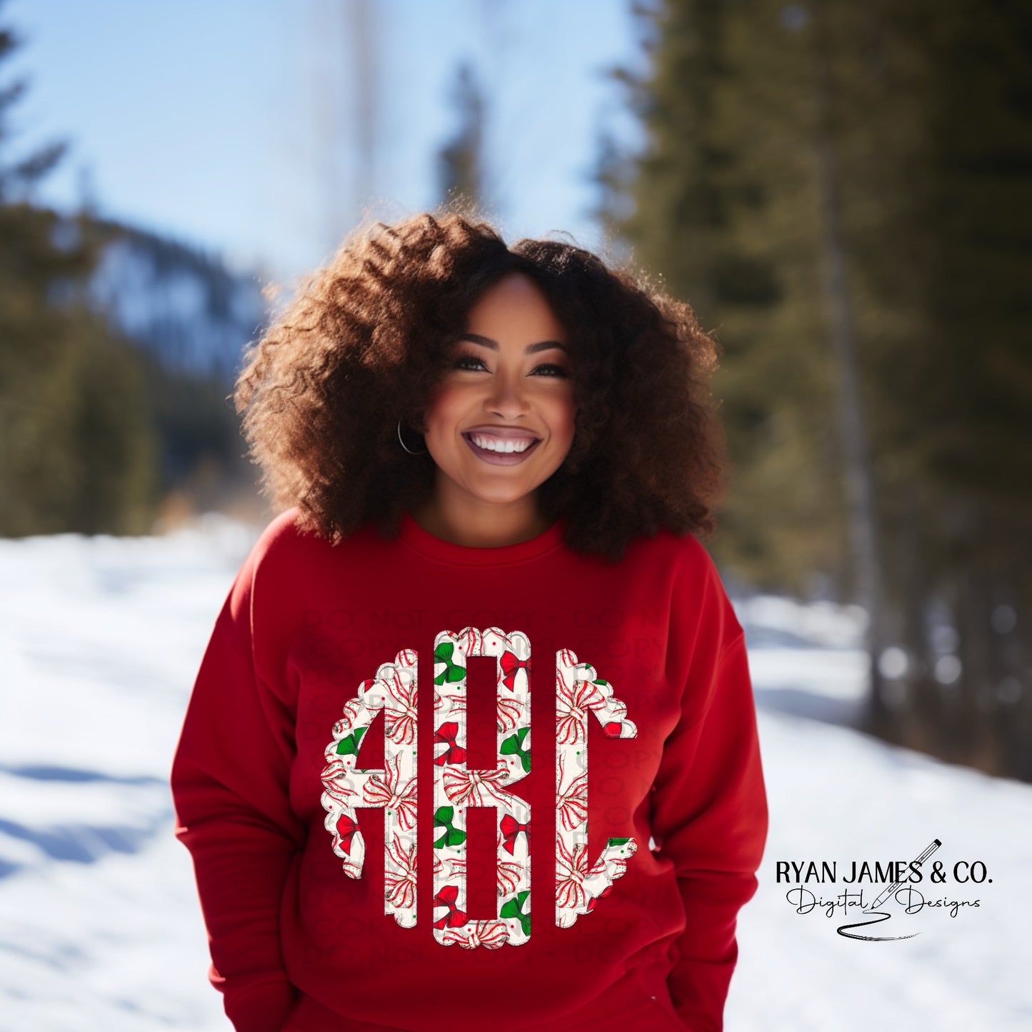 Tree Cakes Faux Embroidery Monogram Set
