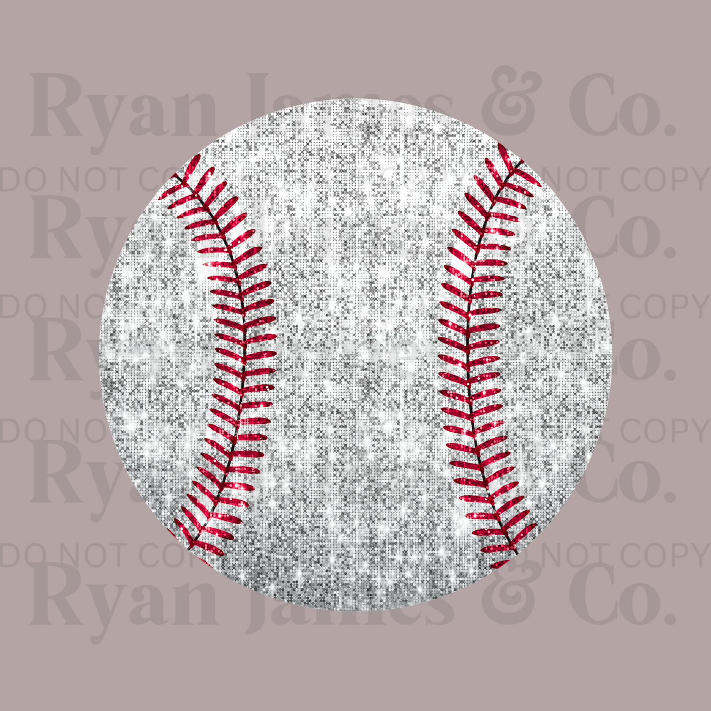 Baseball Faux Sequin Digital Design