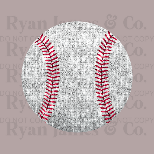 Baseball Faux Sequin Digital Design