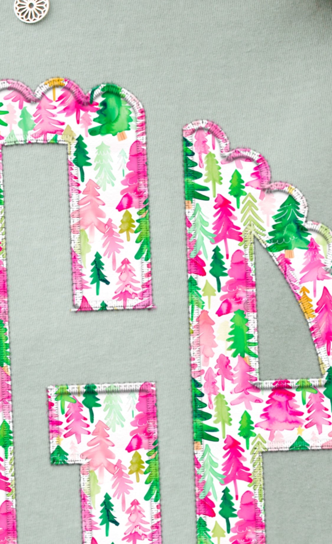 Preppy Tree Farm Faux Embroidery Monogram Set