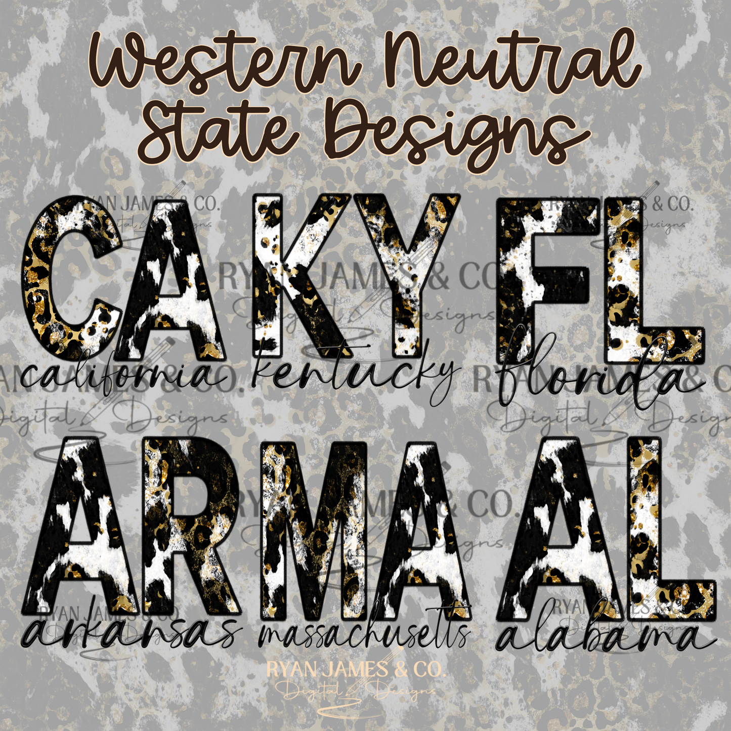 Individual Faux Embroidery Western States