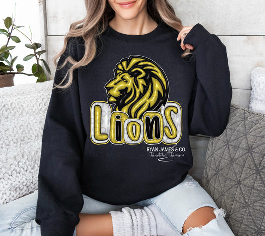 Lions Mascot Inflated Digital Design