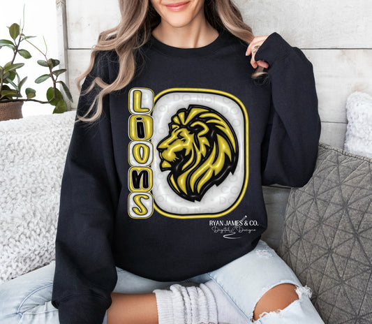 Lions Mascot Inflated Digital Design
