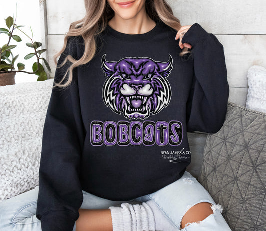 Bobcats Mascot Inflated Digital Design