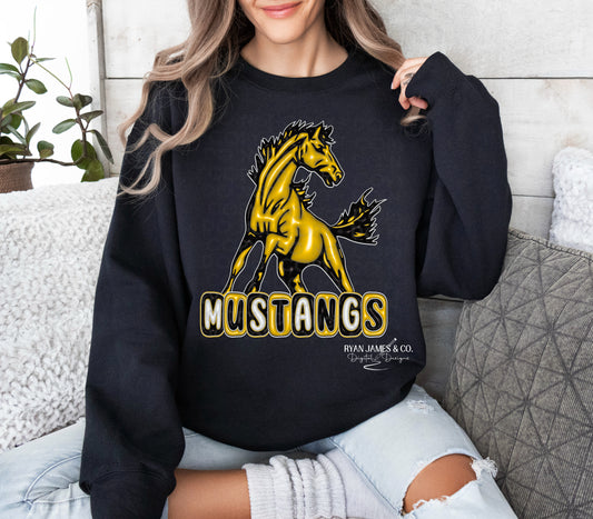 Mustangs Mascot Inflated Digital Design