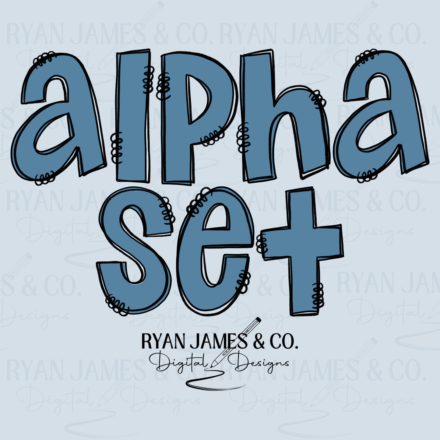 Solid Blue Alpha Set