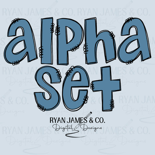 Solid Blue Alpha Set