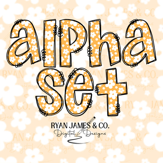 Yellow Floral Alpha Set