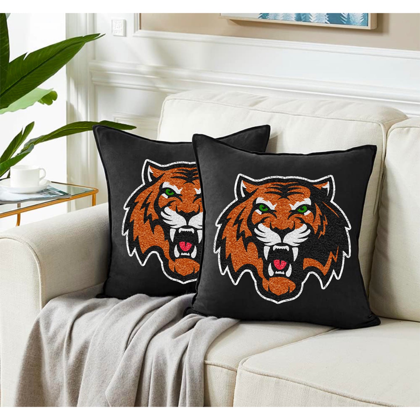Armorel Chenille Patch Pillow Covers